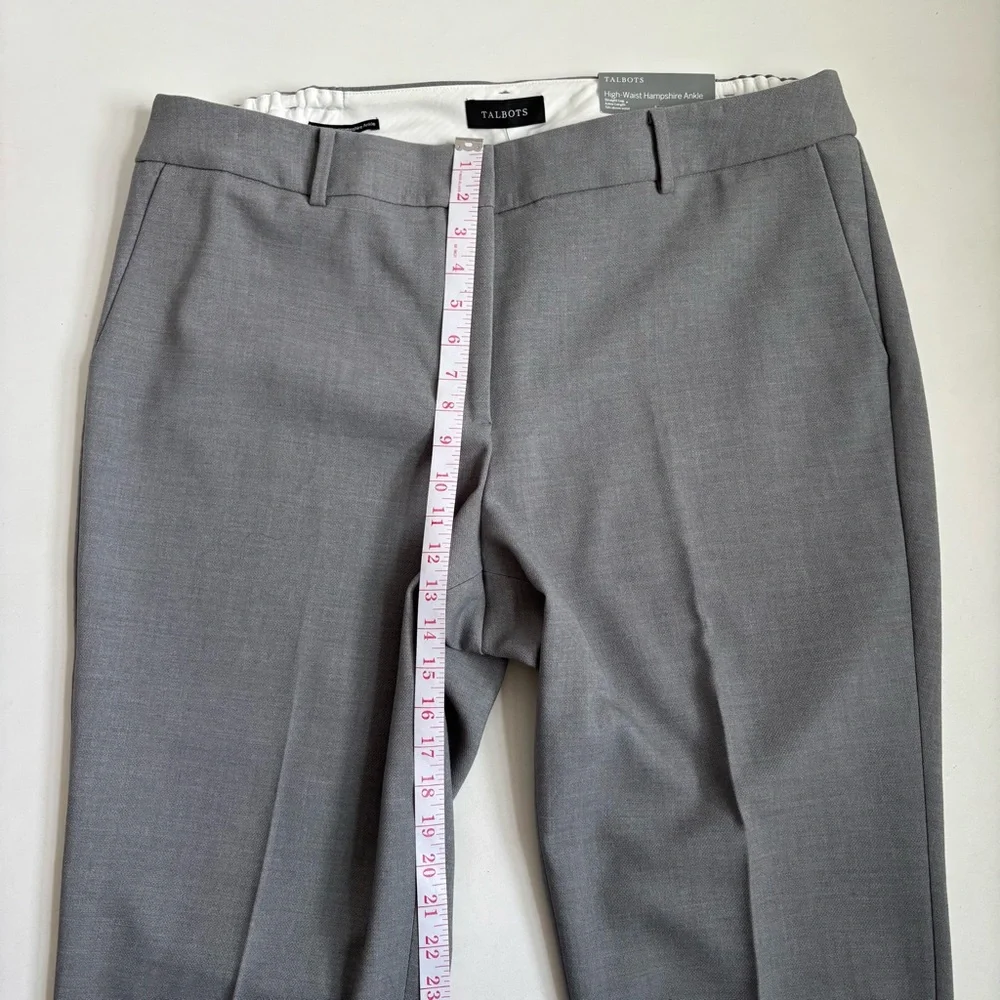 Talbots High Waist Hampshire Ankle Length Curvy Straight Leg Gray Plus Size 18W